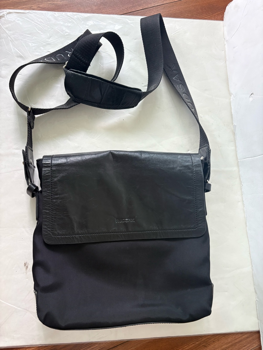 Rudsak leather canvas Black Crossbody Messenger Bag - 12 inches by 12 in